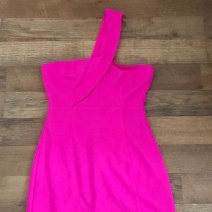 Neon pink mini dress